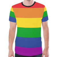 Rainbow Pride Flag All Over Print T-shirt for men rainbow strips mens tshirt