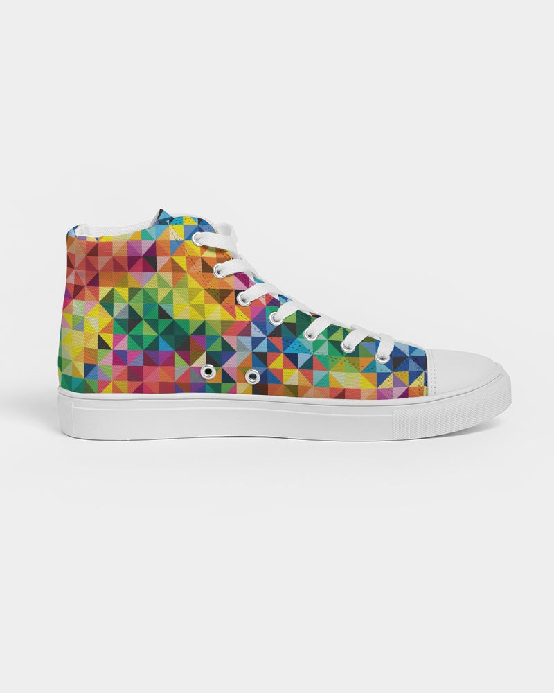 Vibrant Rainbow Pride Design Men's Hightop Canvas Shoe