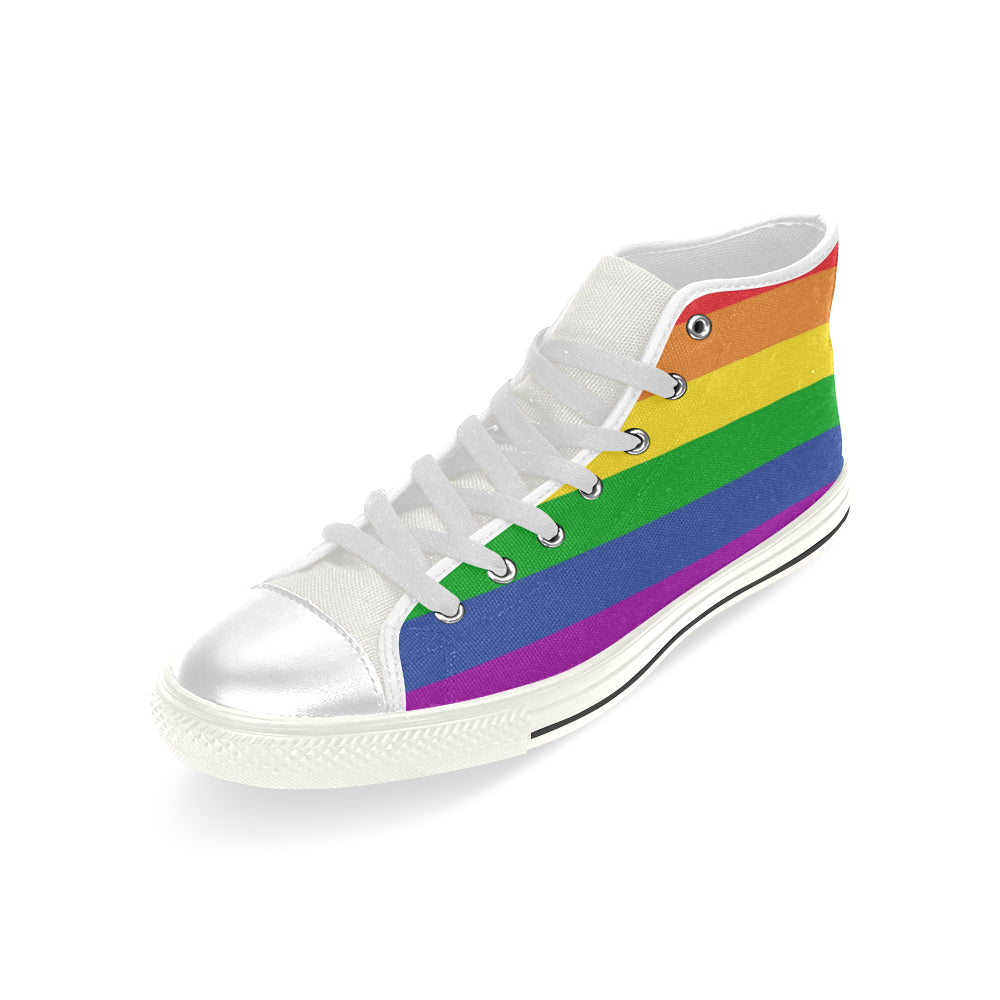 Men’s Classic High Top Rainbow Canvas Shoes (Higher size)