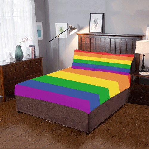 Beautiful Rainbow 3 Pieces Bedding Set