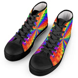 Pride Rainbow Illusion Black High Top Canvas Shoes