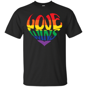 Love Wins black Shirt Gay Pride Shirt LGBTQ T-Shirt for men