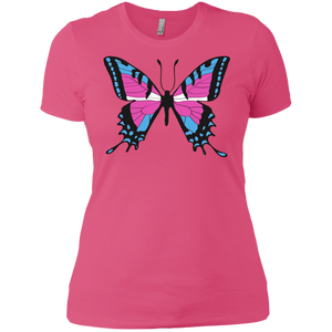 Trans Pride Butterfly pink Shirt for women | Unique Design Trans Pride pink Tshirt for women