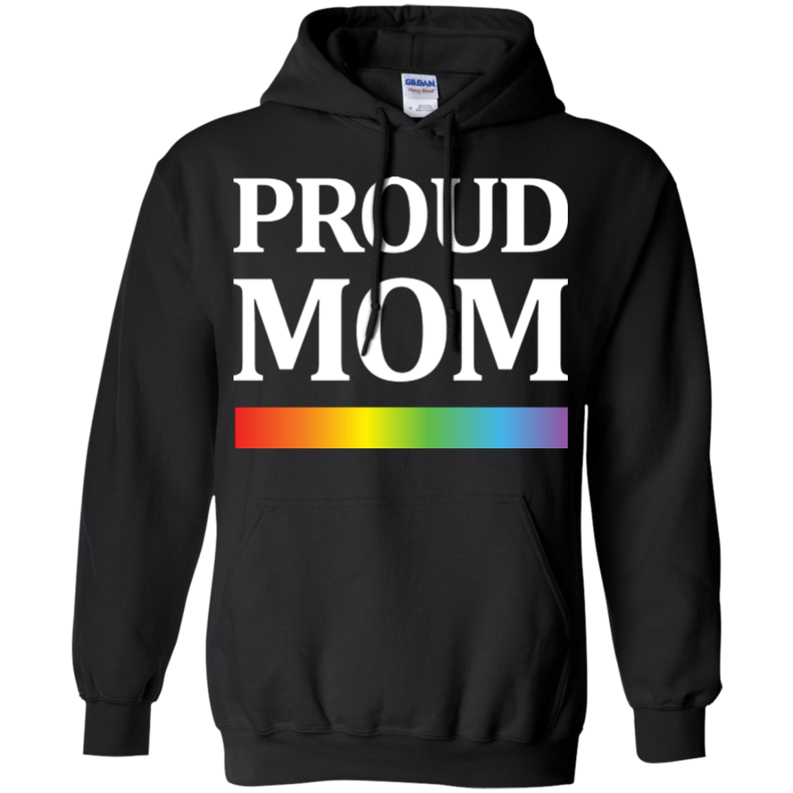 LGBT Pride "Proud Mom" Black Hoodie For Men & Women