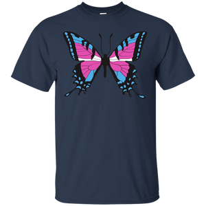Trans Pride Butterfly blue tshirt for men | Unique Design Trans Pride Tshirt