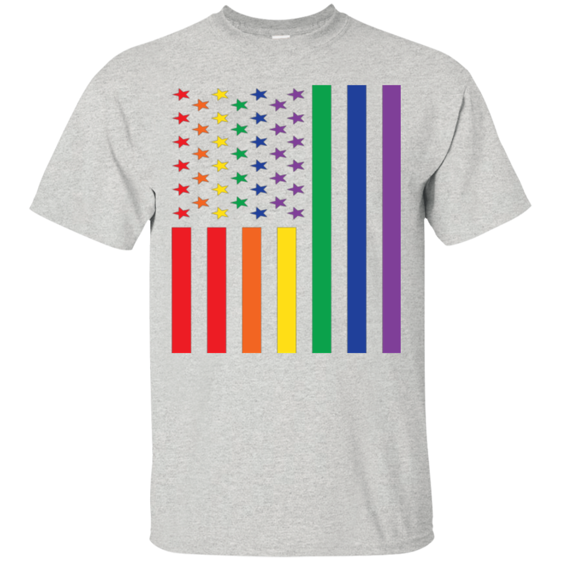 USA Flag Style LGBT Flag Pride Shirt