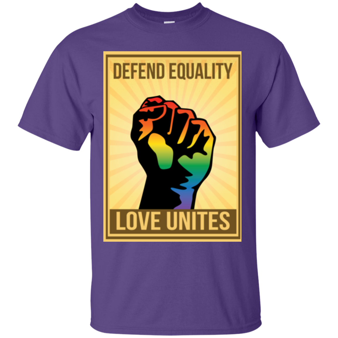 "Defend Equality, Love Unites" Gay Pride T-shirt purple Color Round Neck Half Sleeves Digital Print T-shirt