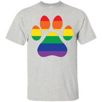 Rainbow Paw Print LGBT Pride Grey Shirt for men Gay Pride tshirt