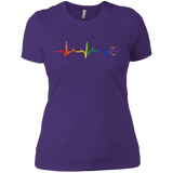 Rainbow Heartbeat purple color LGBT Pride tshirt for women