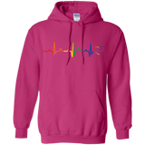 Rainbow Heartbeat Gay Pride pink Hoodie for Men & Women