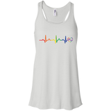 Rainbow Heartbeat white color tank top for women