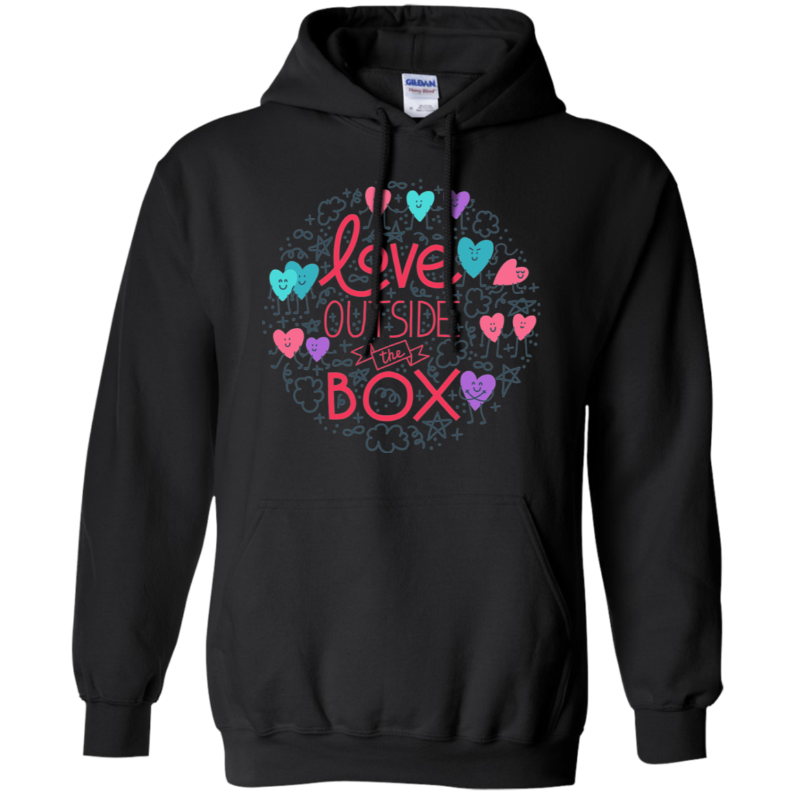 Love Outside The Box black unisex hoodie LGBT Pride black unisex hoodie