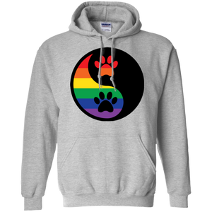 Rainbow Paw Yin Yang Pet long sleeves grey sweatshirt For Men &  women LGBT Pride sweatshirt for Men Women