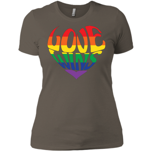 Love Wins Half Sleeves LGBTQ Pride Tshirt for women