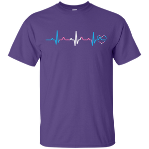 Trans Pride Heartbeat purple T Shirt for men