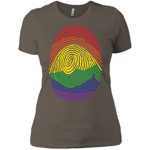 Gay Pride Thumb Print T-Shirt for Women's Rainbow Thumb print women's tshirt