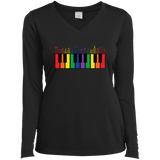 "Music Binds Love" Rainbow LGBT Pride black round neck  full tshirt for women