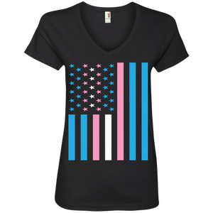 Trans Flag Pride v-neck Shirt for women