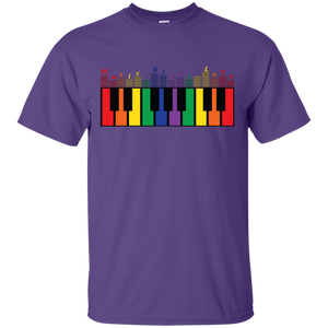 "Music Binds Love" Rainbow LGBT Pride purple round neck tshirt for men