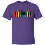 "Music Binds Love" Rainbow LGBT Pride purple round neck tshirt for men