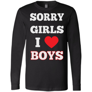 "Sorry Girls, I Love Boys" Gay Pride full sleeves v-neck tshirt