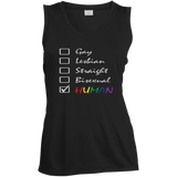 Human Check Box LGBT Pride black sleeveless T Shirt for Women Human Equality LGBT Pride black sleeveless Tshirt for Women