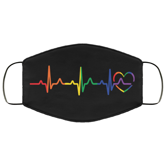 Rainbow Heartbeat Face Mask
