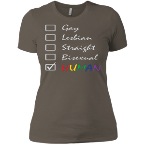 Human Check Box LGBT Pride T Shirt for Women Human Equality LGBT Pride Tshirt for Women