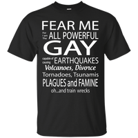 Powerfull gay Gay pride black round neck tshirt for men