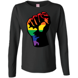 LGBT Pride Unity black long sleeves T shirt for women