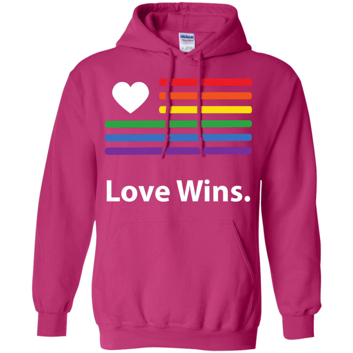 "LGBT Flag Love Wins" LGBT Pride Pink Hoodie for Men & Women