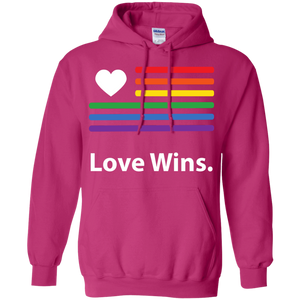 "LGBT Flag Love Wins" LGBT Pride Pink Hoodie for Men & Women