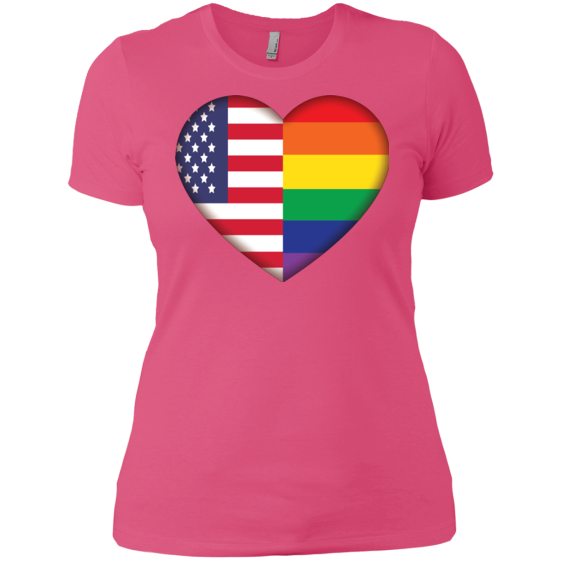 Gay Pride USA Flag Love pink women Shirt LGBT Pride USA Flag tshirt for women