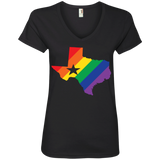 Rainbow Texas Pride v-neck black tshirt for men texas print on womens shirt 