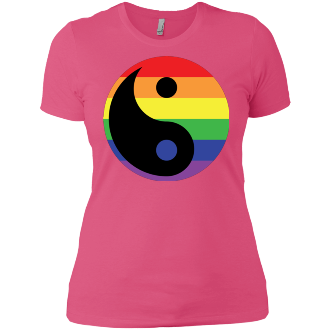 Rainbow Yin Yang Gay Pride Shirt LGBT Pride pink womens shirt