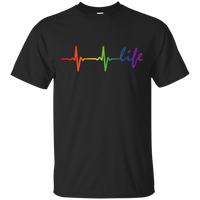 Rainbow Life Heartbeat Black Shirt for Men 