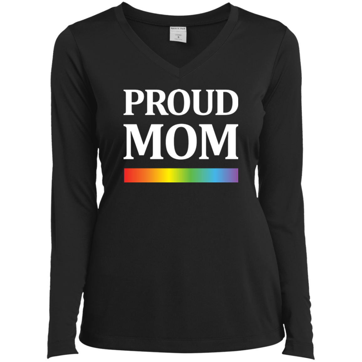 LGBT Pride "Proud Mom" Full Sleeves V-neck tshirt for women