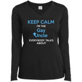 Gay pride full sleeves women Shirt Keep Calm I'm The Gay Uncle quote printed v-neck Shirt 