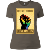 "Defend Equality, Love Unites" Gay Pride T-shirt Warm Gray Color Roun-Neck Half-Sleeves Digital Print T-shirt