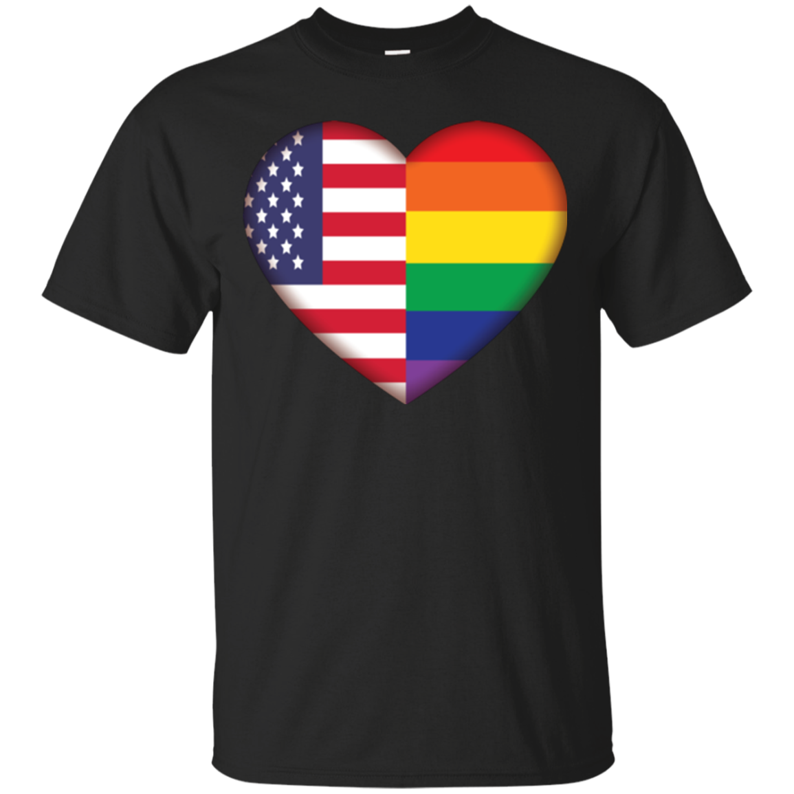 Gay Pride USA Flag Love Shirt for men LGBT Pride USA Flag black tshirt for men
