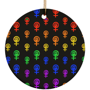 Pride Pattern Circle Ornament