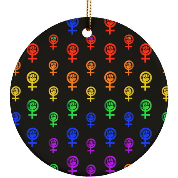Pride Pattern Circle Ornament