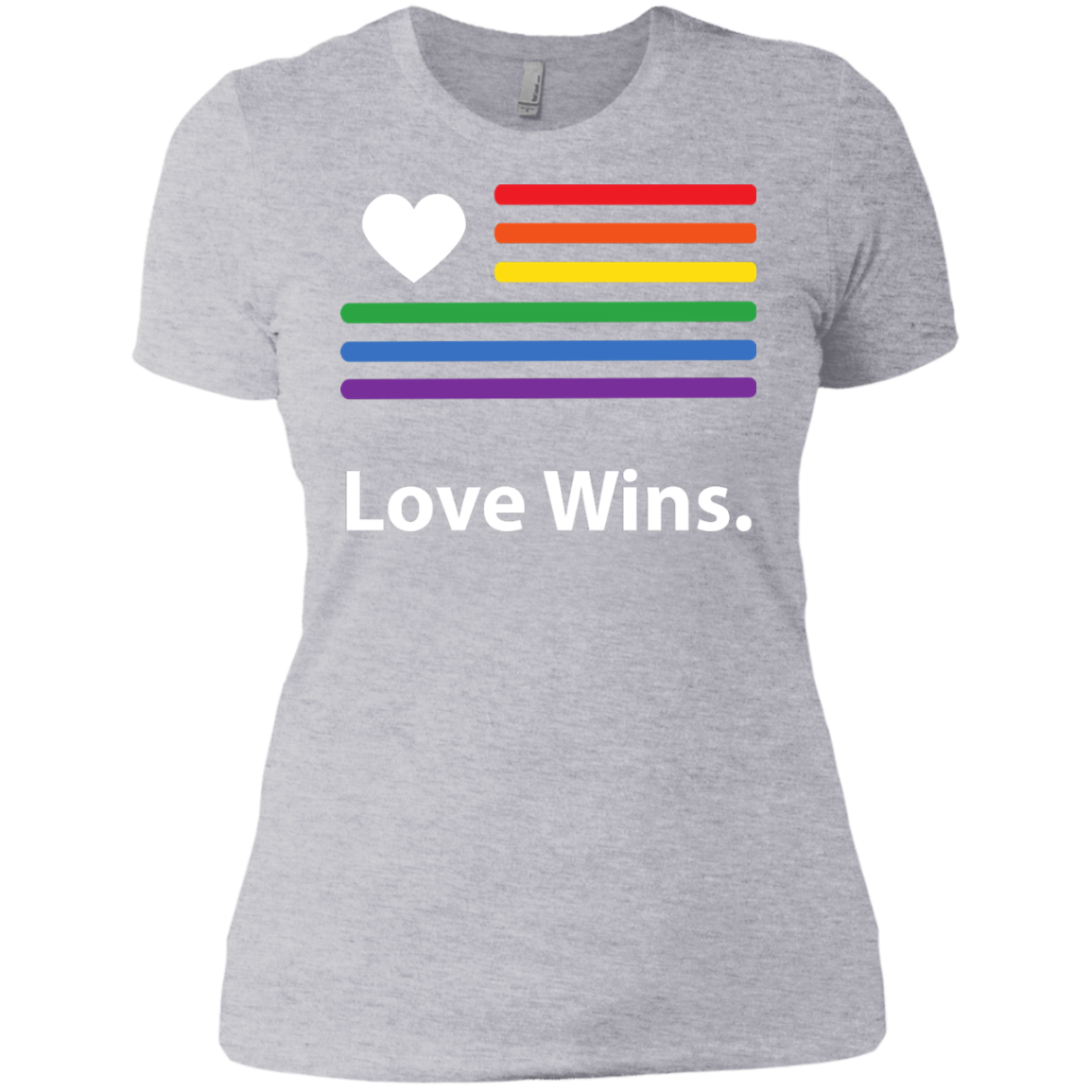 "LGBT Flag Love Wins" Grey Pride Shirt for women LGBT Flag printed shirt for women