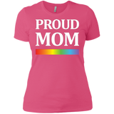 LGBT Pride "Proud Mom"  pink tshirt for Women