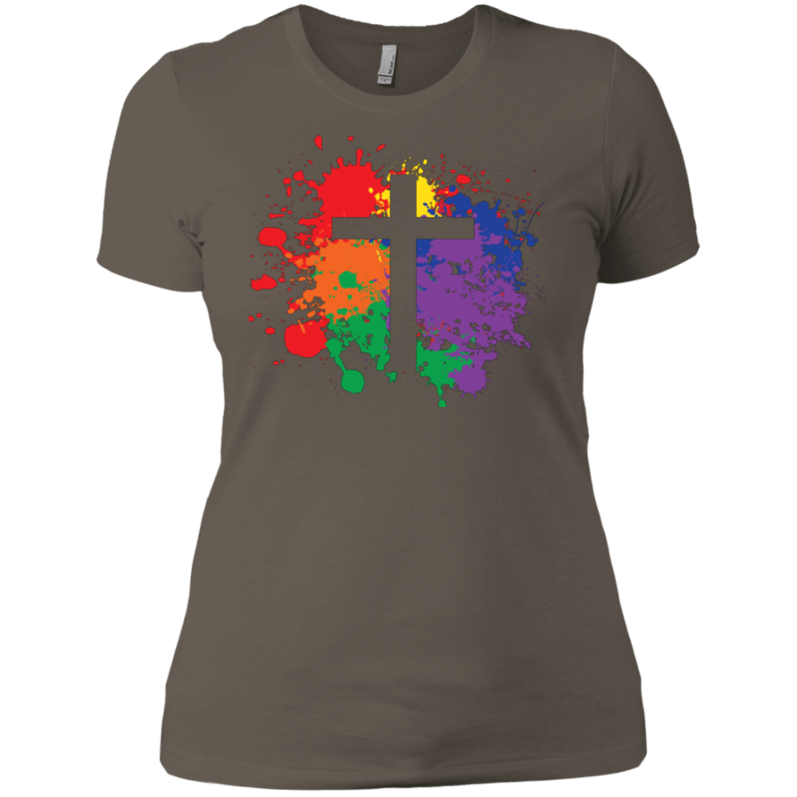"Rainbow Splash Cross" Pride Shirt