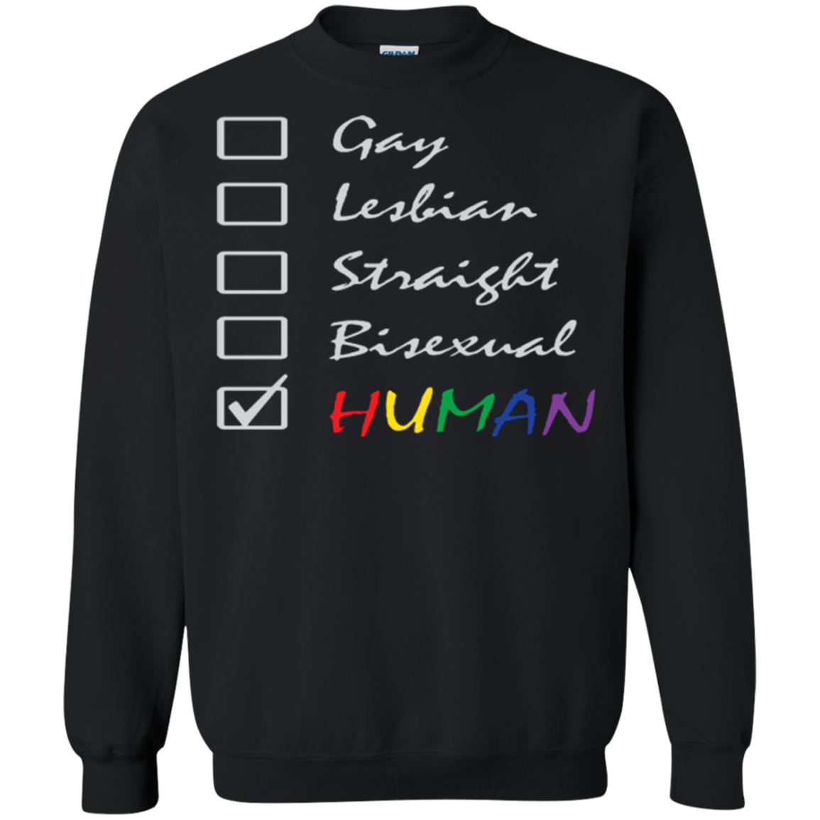 Human Check Box LGBT Pride black full sleeves full sleeves Sweatshirt for Men & Women Human Equality LGBT Pride black full sleeves Sweatshirt for Men & Women
