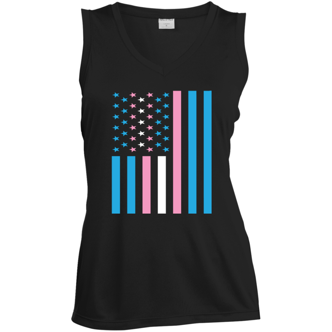 Trans Flag Pride v-neck sleeveless Shirt for women