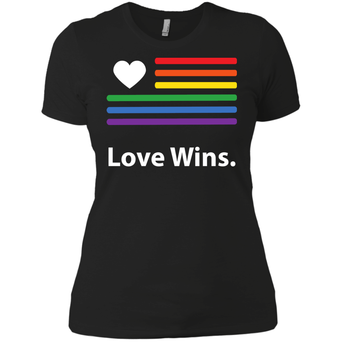 "LGBT Flag Love Wins" Black Pride Shirt for women LGBT Flag printed shirt for women