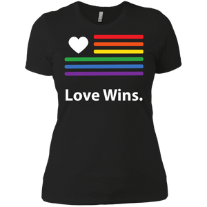 "LGBT Flag Love Wins" Black Pride Shirt for women LGBT Flag printed shirt for women