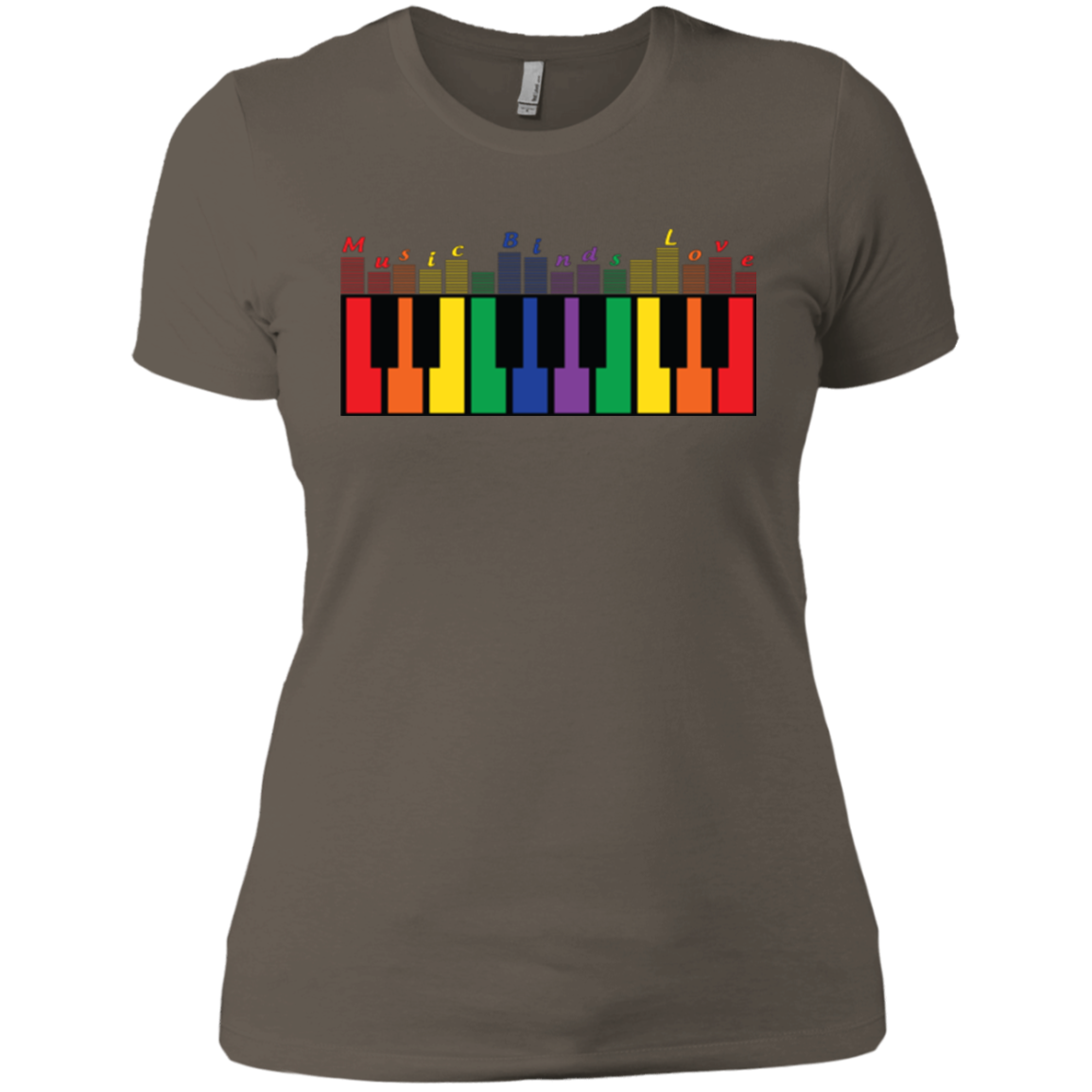 "Music Binds Love" Rainbow LGBT Pride half sleeves round neck tshirt for women
